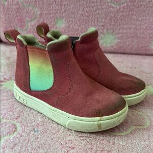 UGG Pink Rainbow Ombre Zipper Sneaker Booties with Vibrant Style Toddler 8